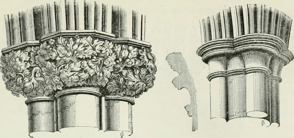 An illustration from An attempt to discriminate the styles of architecture in England, from the conquest to the reformation : with a sketch of the Grecian and Roman orders, 1881, leaf 254