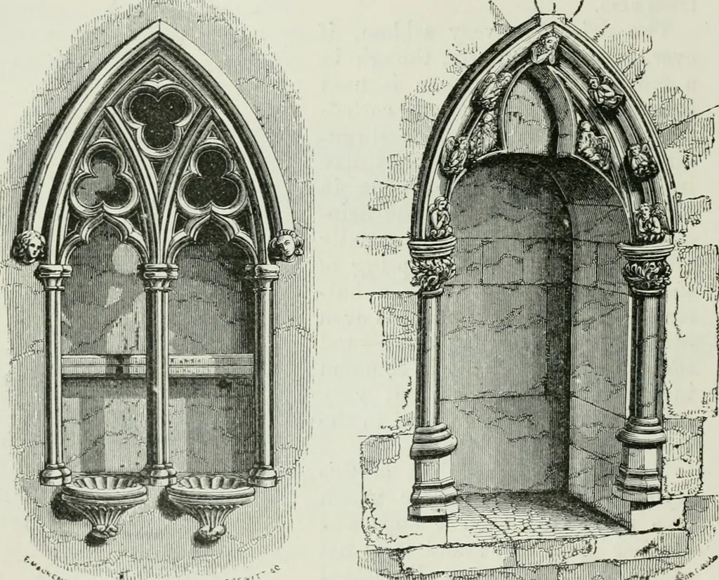 An illustration from An attempt to discriminate the styles of architecture in England, from the conquest to the reformation : with a sketch of the Grecian and Roman orders, 1881, leaf 259