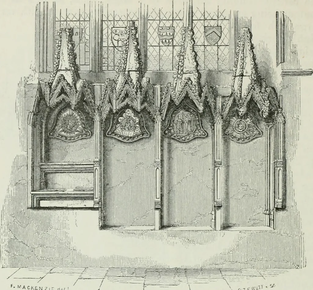 An illustration from An attempt to discriminate the styles of architecture in England, from the conquest to the reformation : with a sketch of the Grecian and Roman orders, 1881, leaf 261