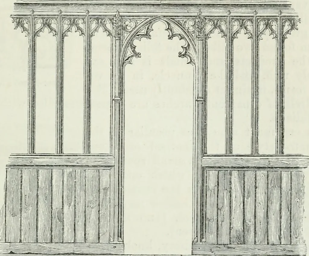 An illustration from An attempt to discriminate the styles of architecture in England, from the conquest to the reformation : with a sketch of the Grecian and Roman orders, 1881, leaf 262