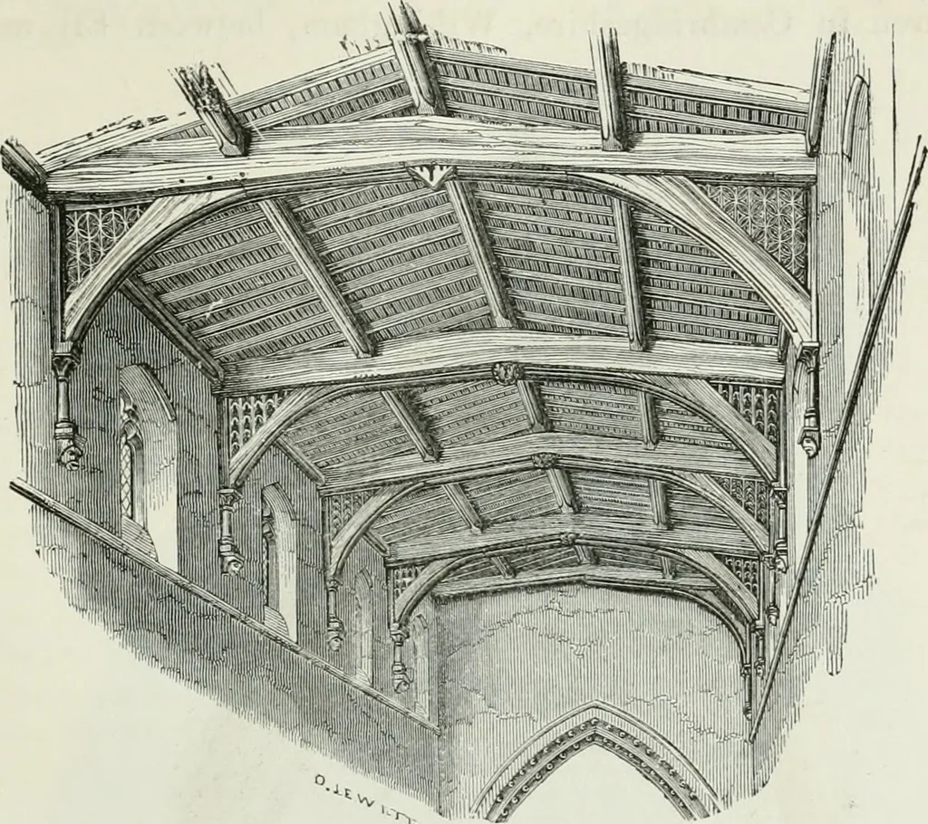 An illustration from An attempt to discriminate the styles of architecture in England, from the conquest to the reformation : with a sketch of the Grecian and Roman orders, 1881, leaf 276