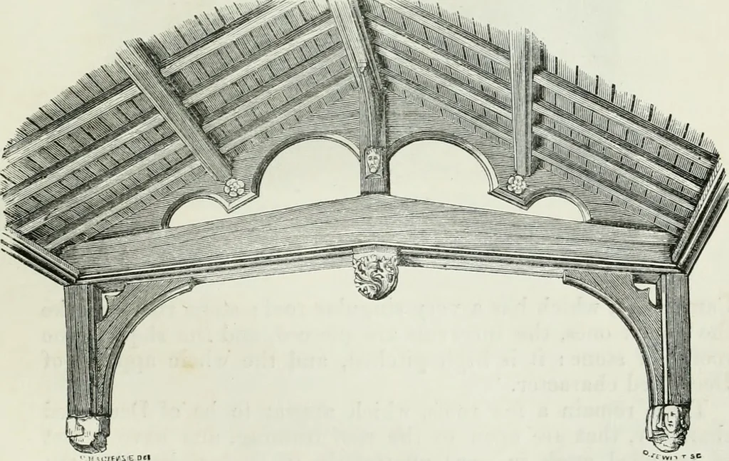 An illustration from An attempt to discriminate the styles of architecture in England, from the conquest to the reformation : with a sketch of the Grecian and Roman orders, 1881, leaf 276