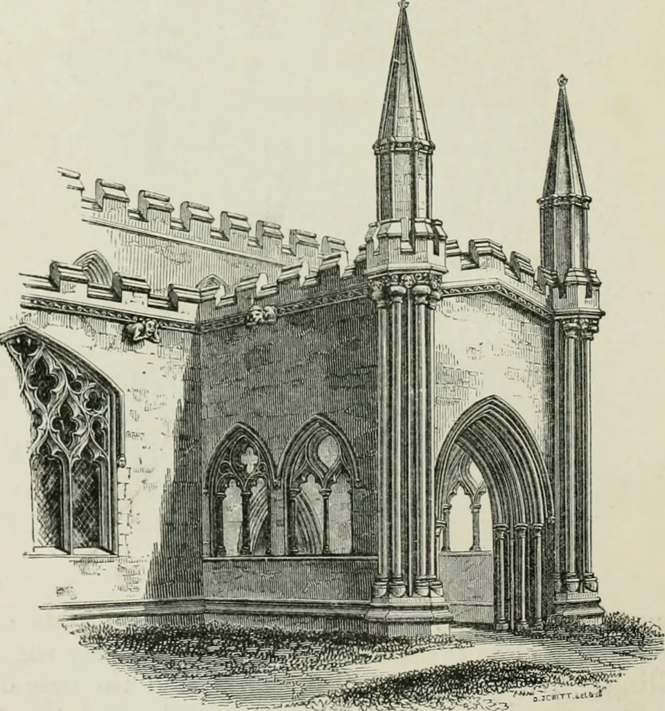 An illustration from An attempt to discriminate the styles of architecture in England, from the conquest to the reformation : with a sketch of the Grecian and Roman orders, 1881, leaf 283