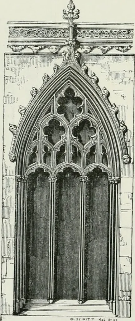 An illustration from An attempt to discriminate the styles of architecture in England, from the conquest to the reformation : with a sketch of the Grecian and Roman orders, 1881, leaf 294