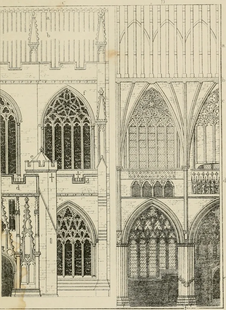 An illustration from An attempt to discriminate the styles of architecture in England, from the conquest to the reformation : with a sketch of the Grecian and Roman orders, 1881, leaf 312