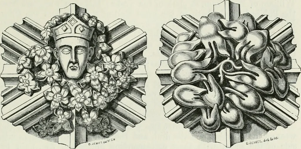 An illustration from An attempt to discriminate the styles of architecture in England, from the conquest to the reformation : with a sketch of the Grecian and Roman orders, 1881, leaf 318
