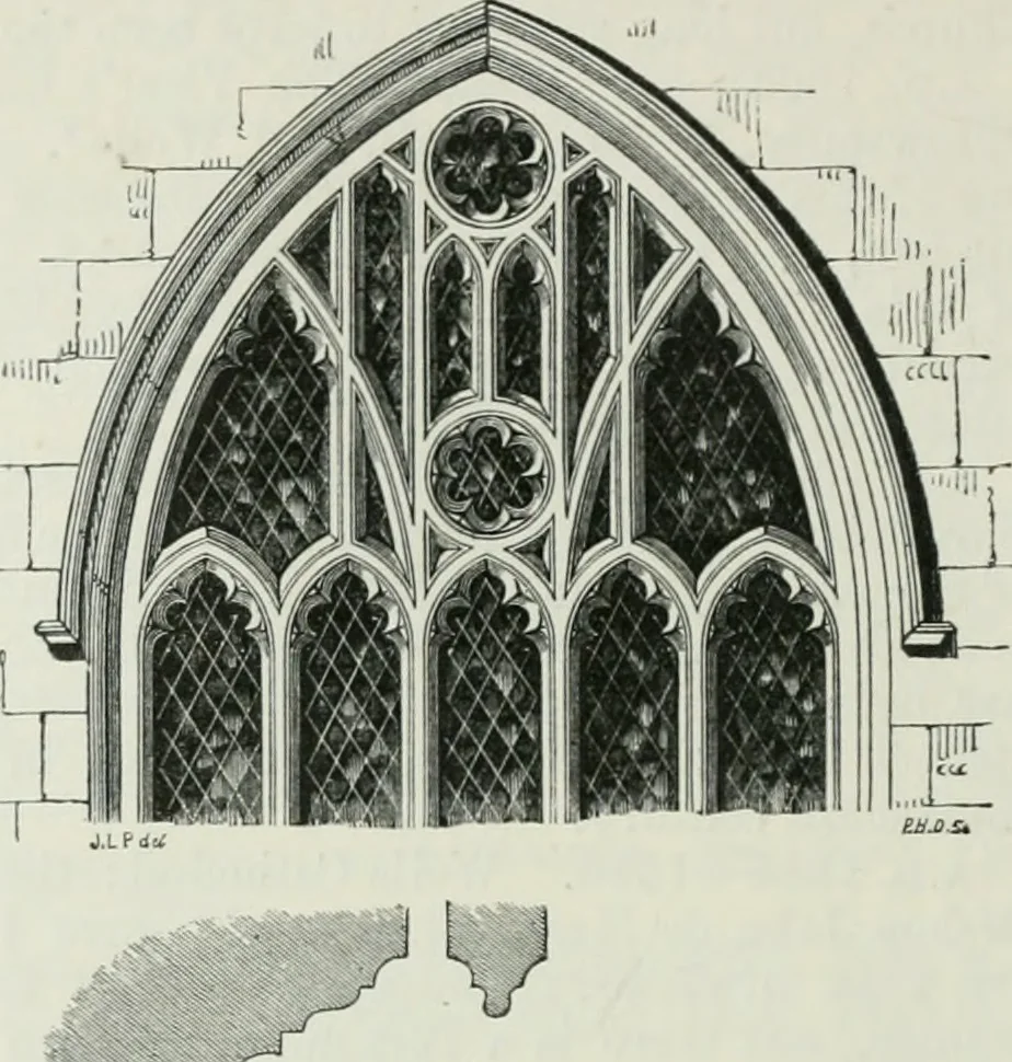 An illustration from An attempt to discriminate the styles of architecture in England, from the conquest to the reformation : with a sketch of the Grecian and Roman orders, 1881, leaf 321
