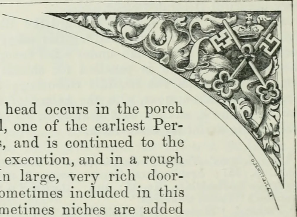 An illustration from An attempt to discriminate the styles of architecture in England, from the conquest to the reformation : with a sketch of the Grecian and Roman orders, 1881, leaf 323