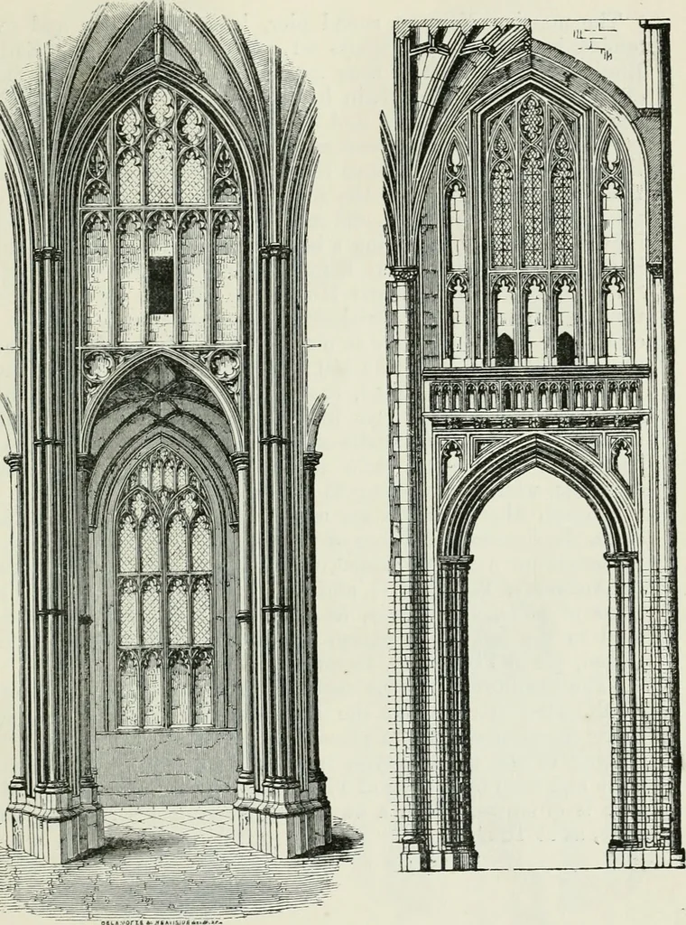 An illustration from An attempt to discriminate the styles of architecture in England, from the conquest to the reformation : with a sketch of the Grecian and Roman orders, 1881, leaf 334