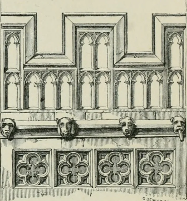 An illustration from An attempt to discriminate the styles of architecture in England, from the conquest to the reformation : with a sketch of the Grecian and Roman orders, 1881, leaf 355