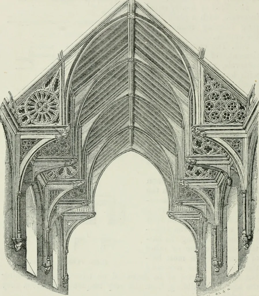 An illustration from An attempt to discriminate the styles of architecture in England, from the conquest to the reformation : with a sketch of the Grecian and Roman orders, 1881, leaf 359