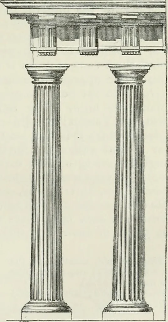 An illustration from An attempt to discriminate the styles of architecture in England, from the conquest to the reformation : with a sketch of the Grecian and Roman orders, 1881, leaf 38