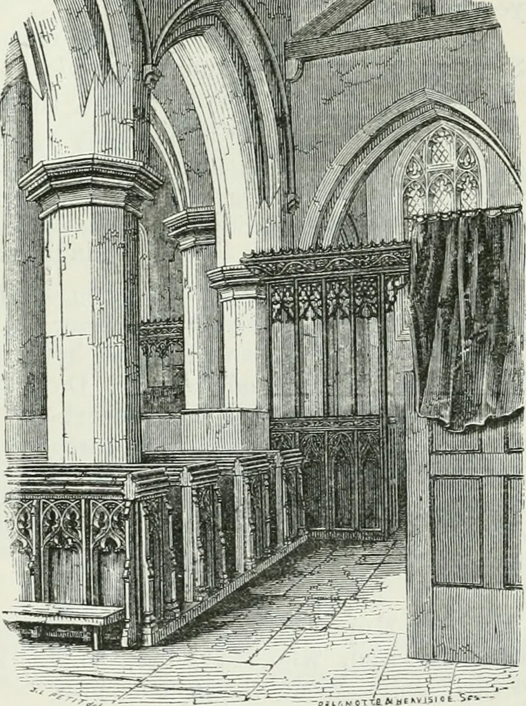 An illustration from An attempt to discriminate the styles of architecture in England, from the conquest to the reformation : with a sketch of the Grecian and Roman orders, 1881, leaf 384