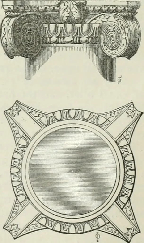 An illustration from An attempt to discriminate the styles of architecture in England, from the conquest to the reformation : with a sketch of the Grecian and Roman orders, 1881, leaf 43