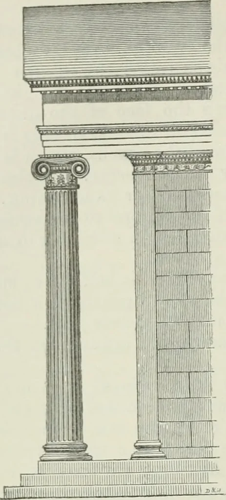 An illustration from An attempt to discriminate the styles of architecture in England, from the conquest to the reformation : with a sketch of the Grecian and Roman orders, 1881, leaf 45