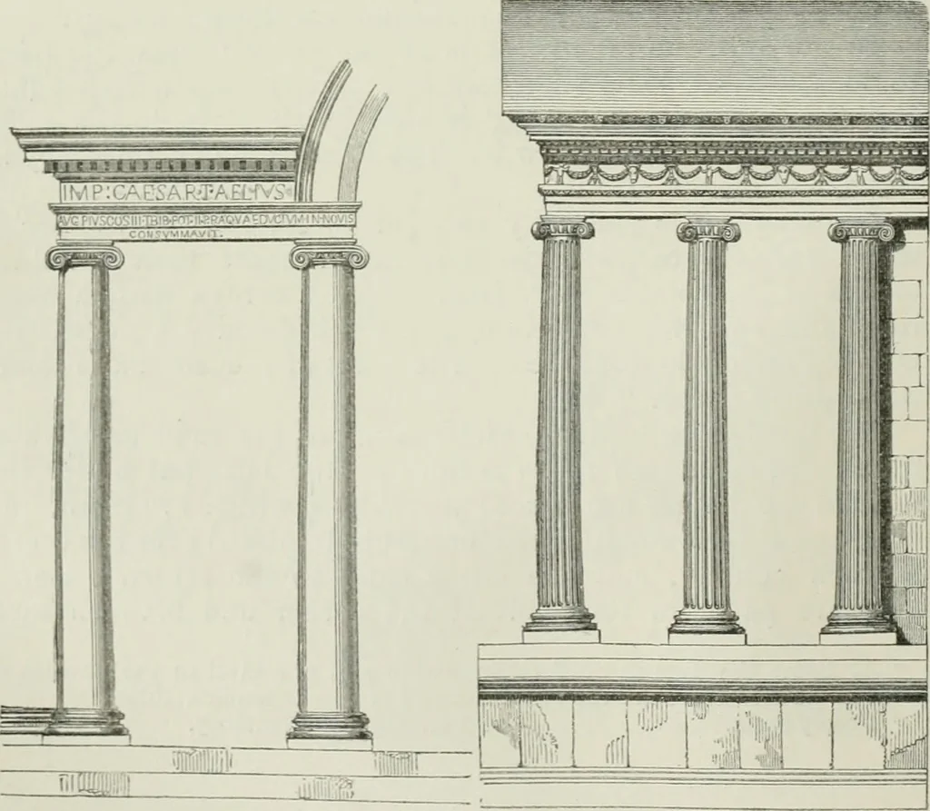 An illustration from An attempt to discriminate the styles of architecture in England, from the conquest to the reformation : with a sketch of the Grecian and Roman orders, 1881, leaf 45
