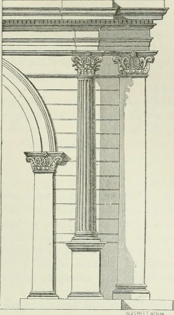 An illustration from An attempt to discriminate the styles of architecture in England, from the conquest to the reformation : with a sketch of the Grecian and Roman orders, 1881, leaf 50
