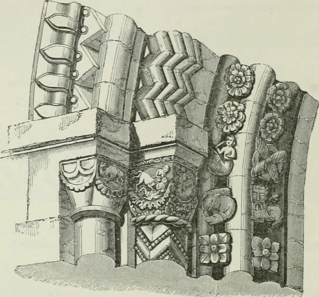 An illustration from An attempt to discriminate the styles of architecture in England, from the conquest to the reformation : with a sketch of the Grecian and Roman orders, 1881, leaf 85