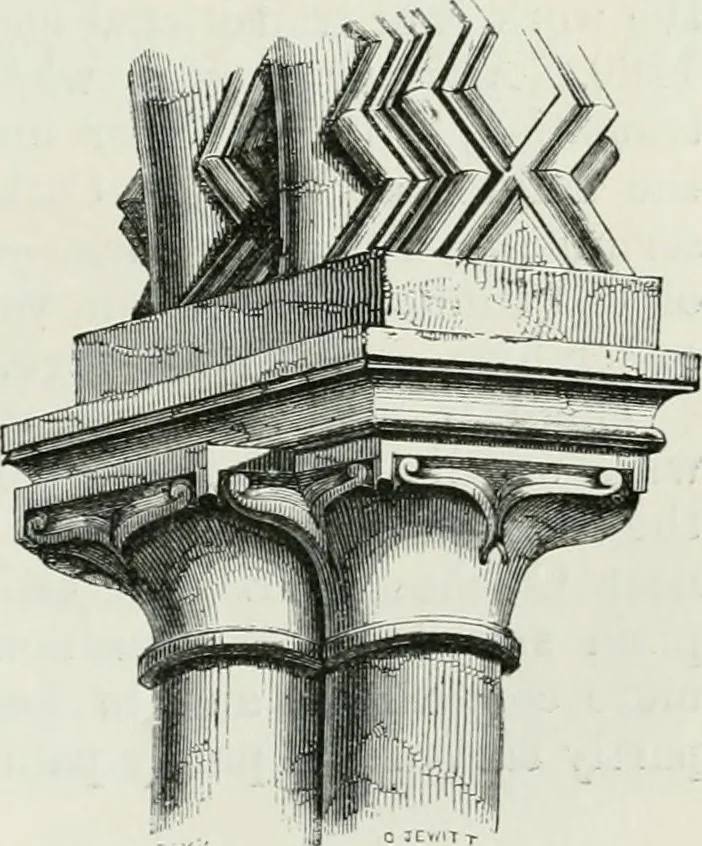 An illustration from An attempt to discriminate the styles of architecture in England, from the conquest to the reformation : with a sketch of the Grecian and Roman orders, 1881, leaf 90