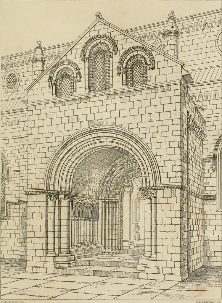 An illustration from An attempt to discriminate the styles of architecture in England, from the conquest to the reformation : with a sketch of the Grecian and Roman orders, 1881, leaf 98