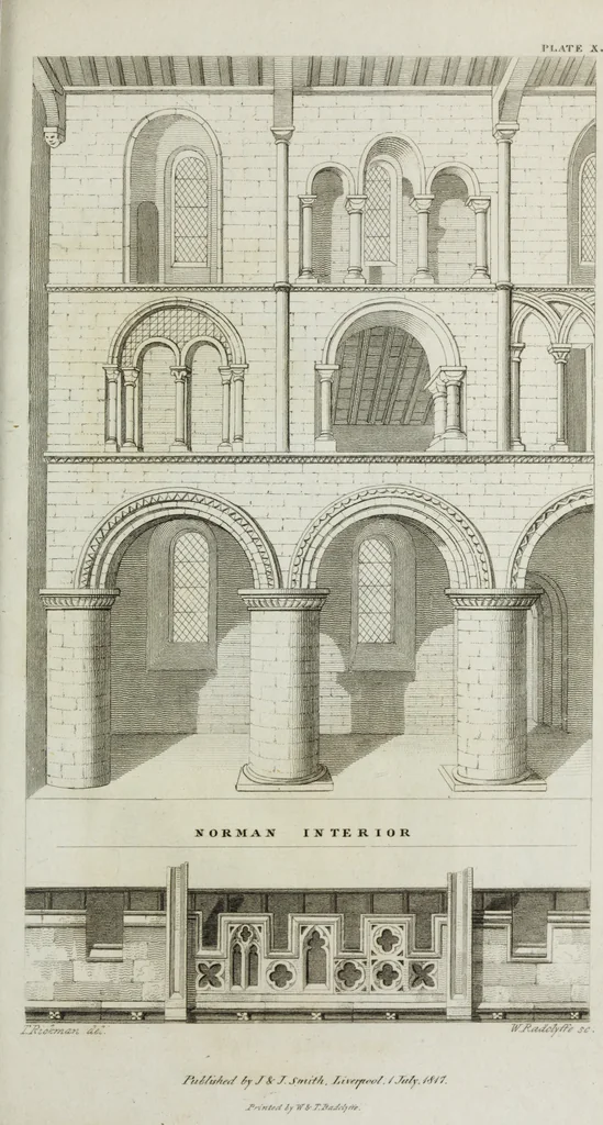 An illustration from An attempt to discriminate the styles of English architecture, from the Conquest to the Reformation; with notices of eight hundred English buildings: preceded by a sketch of the Grecian and Roman orders, 1819, leaf 218