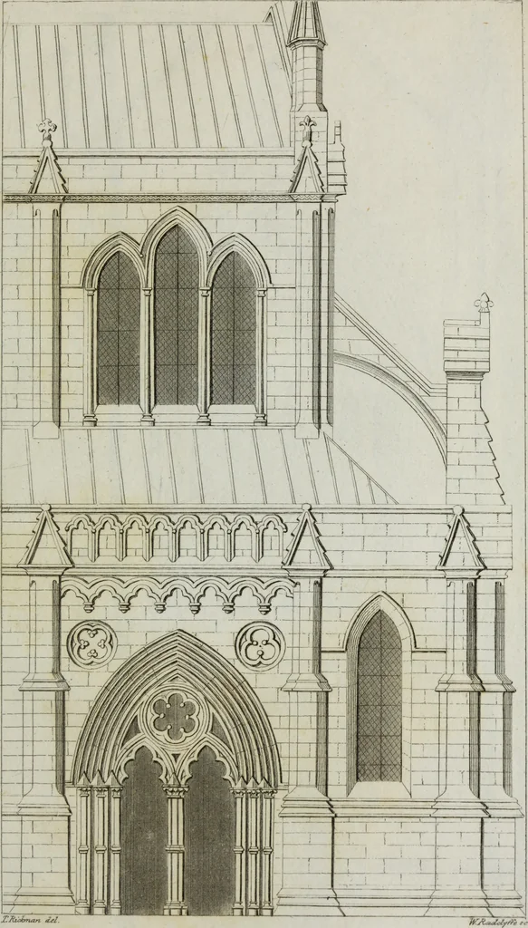 An illustration from An attempt to discriminate the styles of English architecture, from the Conquest to the Reformation; with notices of eight hundred English buildings: preceded by a sketch of the Grecian and Roman orders, 1819, leaf 220