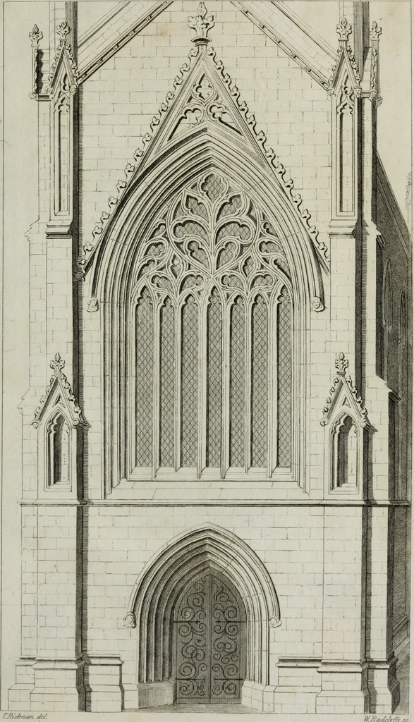 An illustration from An attempt to discriminate the styles of English architecture, from the Conquest to the Reformation; with notices of eight hundred English buildings: preceded by a sketch of the Grecian and Roman orders, 1819, leaf 222