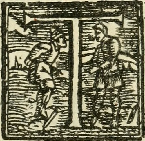 An illustration from The attourneys academy; or, The manner and forme of proceeding practically, vpon any suite, plaint, or action whatsoeuer, in any court of record whatsoeuer, within this kingdome, especially in the great covrts at Westminster, to whose motion all other courts of law or equitie; as well those of the two prouinciall counsailes, those of Guild-Hall, London; as those of like cities and townes corporate. And all other of record are diurnally moued. With the moderne and most usuall fees of the officers and ministers of such courts .., 1623, leaf 108