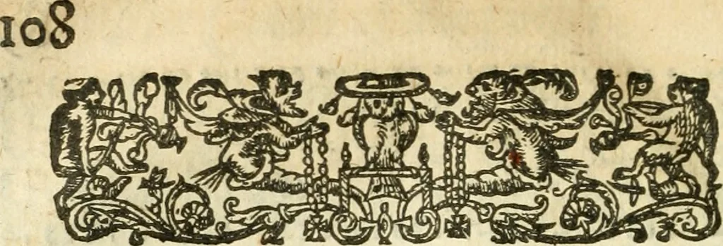 An illustration from The attourneys academy; or, The manner and forme of proceeding practically, vpon any suite, plaint, or action whatsoeuer, in any court of record whatsoeuer, within this kingdome, especially in the great covrts at Westminster, to whose motion all other courts of law or equitie; as well those of the two prouinciall counsailes, those of Guild-Hall, London; as those of like cities and townes corporate. And all other of record are diurnally moued. With the moderne and most usuall fees of the officers and ministers of such courts .., 1623, leaf 111