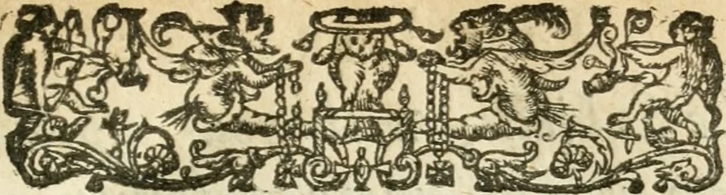 An illustration from The attourneys academy; or, The manner and forme of proceeding practically, vpon any suite, plaint, or action whatsoeuer, in any court of record whatsoeuer, within this kingdome, especially in the great covrts at Westminster, to whose motion all other courts of law or equitie; as well those of the two prouinciall counsailes, those of Guild-Hall, London; as those of like cities and townes corporate. And all other of record are diurnally moued. With the moderne and most usuall fees of the officers and ministers of such courts .., 1623, leaf 8