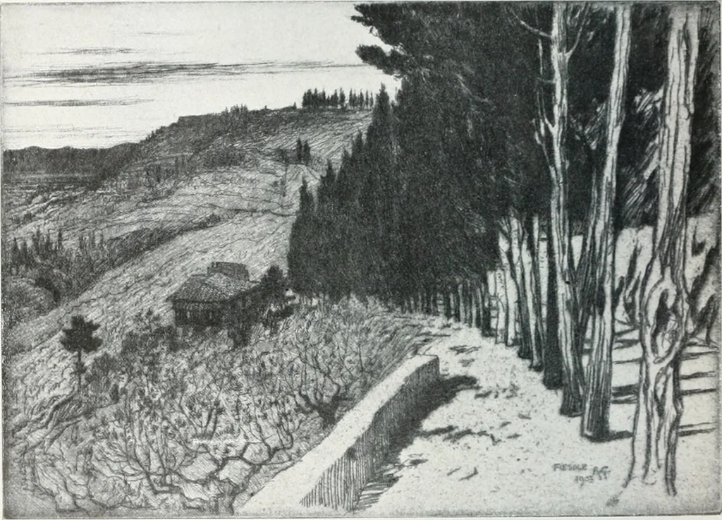 An illustration from Attraverso gli albi e le cartelle : sensazioni d'arte, 1904, leaf 43
