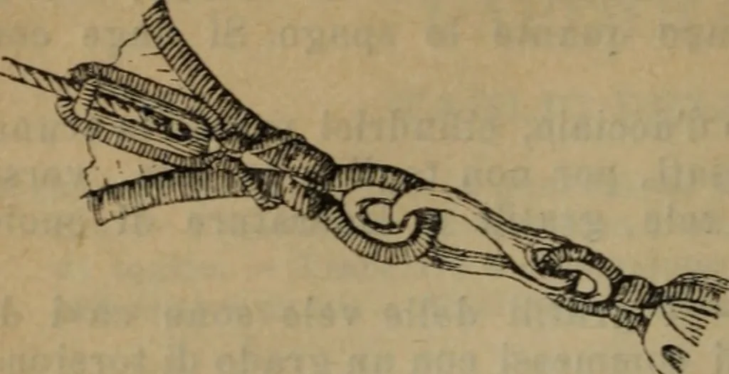 An illustration from Attrezzatura, manovra delle navi e segnalazioni marittime ... con 15 tavole lit. e 232 incisioni nel testo, 1894, leaf 127