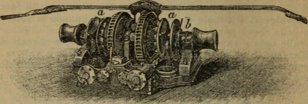 An illustration from Attrezzatura, manovra delle navi e segnalazioni marittime ... con 15 tavole lit. e 232 incisioni nel testo, 1894, leaf 149