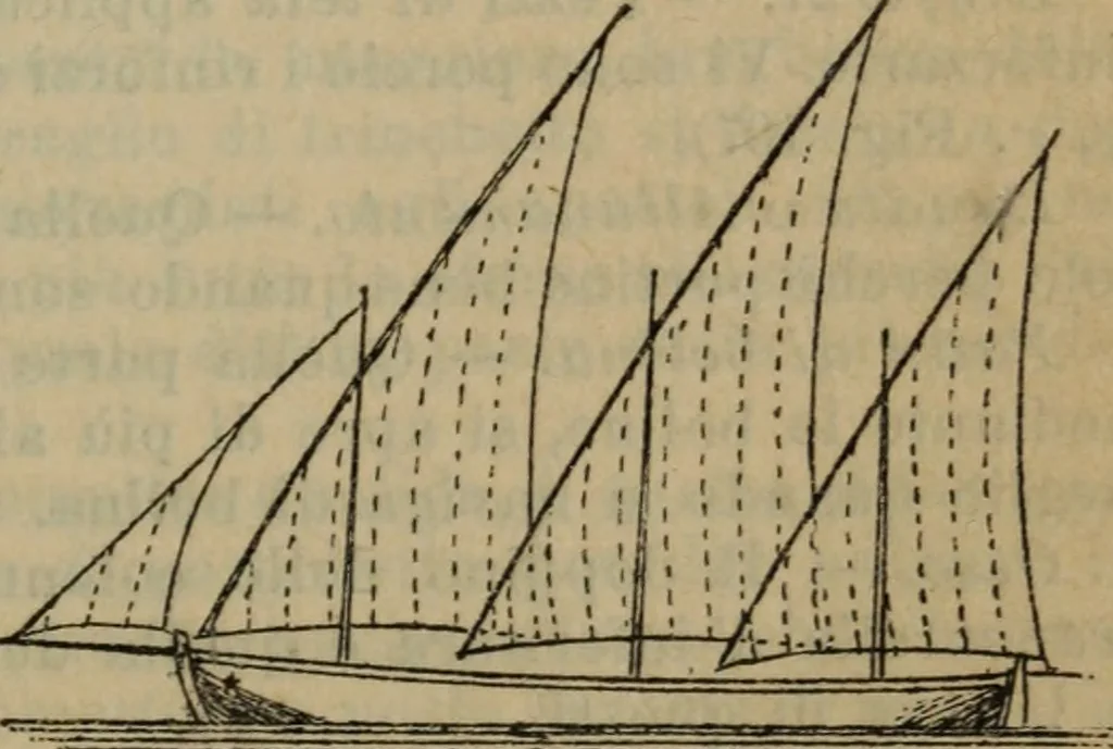 An illustration from Attrezzatura, manovra delle navi e segnalazioni marittime ... con 15 tavole lit. e 232 incisioni nel testo, 1894, leaf 86