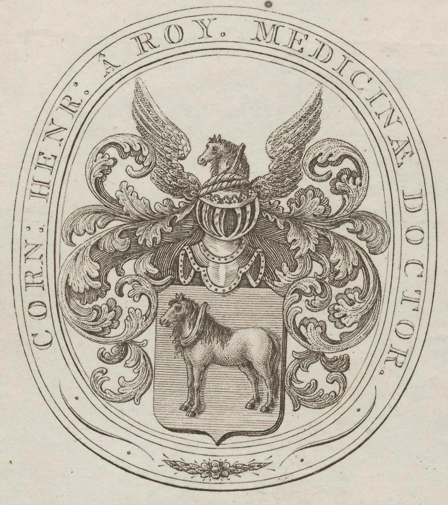 An illustration from Augerii Clutii M.D. Opuscula duo singularia. I. De nuce medica. II. De hemerobio sive ephemero insecto, & majali verme, 1634, leaf 2