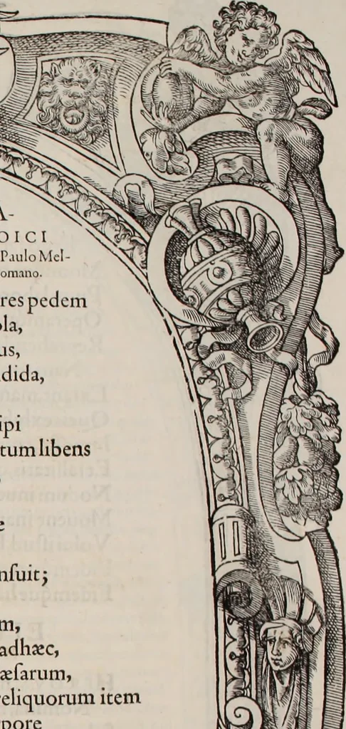 An illustration from Augustissimorum imperatorum, serenissimorum regum, atque archiducum, illustrissimorum principum, necnon comitum, baronum, nobilium, aliorumq[ue] clarissimorum virorum, qui aut ipsi cum imperio bellorum duces fuerunt, aut in iisdem præfecturis insignioribus laudabiliter functi sunt, verissimæ imagines, & rerum ab ipsis domi, forisq[ue] gestarum succinctæ descriptiones. Quorum arma, aut integra, aut horum partes, quibus induti, vsique aduersus hostem heroica facinora patrarunt, aut quorum auspiciis tàm prospera quàm aduersa fortuna res magnæ gestæ sunt, à serenissimo principe Ferdinando, archiduce Austriæ, duce Burgundiæ, comte Habspurgi & Tyrolis &c. ex omnibus ferè orbis terrarum prouinciis partim conquista, partim ab illorum hæredibus & successoribus transmissa, in celebri Ambrosianæ arcis armamentario, à sua serenitate non procul ciutate Oenipontana extructo, conspiciuntur, 1601, leaf 10