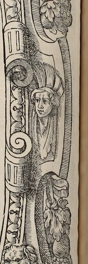 An illustration from Augustissimorum imperatorum, serenissimorum regum, atque archiducum, illustrissimorum principum, necnon comitum, baronum, nobilium, aliorumq[ue] clarissimorum virorum, qui aut ipsi cum imperio bellorum duces fuerunt, aut in iisdem præfecturis insignioribus laudabiliter functi sunt, verissimæ imagines, & rerum ab ipsis domi, forisq[ue] gestarum succinctæ descriptiones. Quorum arma, aut integra, aut horum partes, quibus induti, vsique aduersus hostem heroica facinora patrarunt, aut quorum auspiciis tàm prospera quàm aduersa fortuna res magnæ gestæ sunt, à serenissimo principe Ferdinando, archiduce Austriæ, duce Burgundiæ, comte Habspurgi & Tyrolis &c. ex omnibus ferè orbis terrarum prouinciis partim conquista, partim ab illorum hæredibus & successoribus transmissa, in celebri Ambrosianæ arcis armamentario, à sua serenitate non procul ciutate Oenipontana extructo, conspiciuntur, 1601, leaf 111