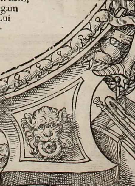 An illustration from Augustissimorum imperatorum, serenissimorum regum, atque archiducum, illustrissimorum principum, necnon comitum, baronum, nobilium, aliorumq[ue] clarissimorum virorum, qui aut ipsi cum imperio bellorum duces fuerunt, aut in iisdem præfecturis insignioribus laudabiliter functi sunt, verissimæ imagines, & rerum ab ipsis domi, forisq[ue] gestarum succinctæ descriptiones. Quorum arma, aut integra, aut horum partes, quibus induti, vsique aduersus hostem heroica facinora patrarunt, aut quorum auspiciis tàm prospera quàm aduersa fortuna res magnæ gestæ sunt, à serenissimo principe Ferdinando, archiduce Austriæ, duce Burgundiæ, comte Habspurgi & Tyrolis &c. ex omnibus ferè orbis terrarum prouinciis partim conquista, partim ab illorum hæredibus & successoribus transmissa, in celebri Ambrosianæ arcis armamentario, à sua serenitate non procul ciutate Oenipontana extructo, conspiciuntur, 1601, leaf 131