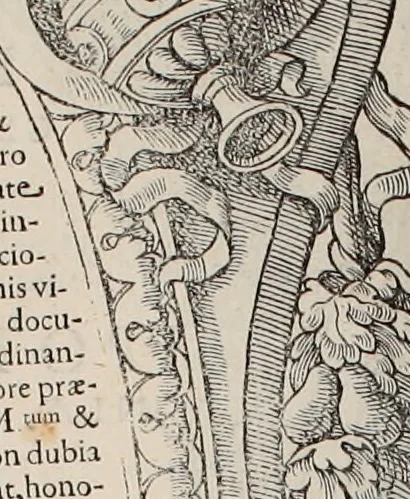 An illustration from Augustissimorum imperatorum, serenissimorum regum, atque archiducum, illustrissimorum principum, necnon comitum, baronum, nobilium, aliorumq[ue] clarissimorum virorum, qui aut ipsi cum imperio bellorum duces fuerunt, aut in iisdem præfecturis insignioribus laudabiliter functi sunt, verissimæ imagines, & rerum ab ipsis domi, forisq[ue] gestarum succinctæ descriptiones. Quorum arma, aut integra, aut horum partes, quibus induti, vsique aduersus hostem heroica facinora patrarunt, aut quorum auspiciis tàm prospera quàm aduersa fortuna res magnæ gestæ sunt, à serenissimo principe Ferdinando, archiduce Austriæ, duce Burgundiæ, comte Habspurgi & Tyrolis &c. ex omnibus ferè orbis terrarum prouinciis partim conquista, partim ab illorum hæredibus & successoribus transmissa, in celebri Ambrosianæ arcis armamentario, à sua serenitate non procul ciutate Oenipontana extructo, conspiciuntur, 1601, leaf 17