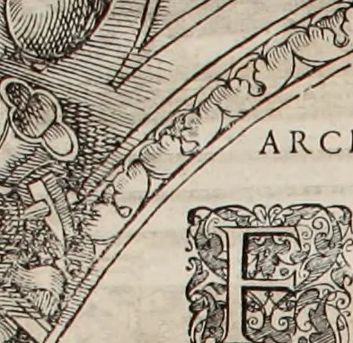 An illustration from Augustissimorum imperatorum, serenissimorum regum, atque archiducum, illustrissimorum principum, necnon comitum, baronum, nobilium, aliorumq[ue] clarissimorum virorum, qui aut ipsi cum imperio bellorum duces fuerunt, aut in iisdem præfecturis insignioribus laudabiliter functi sunt, verissimæ imagines, & rerum ab ipsis domi, forisq[ue] gestarum succinctæ descriptiones. Quorum arma, aut integra, aut horum partes, quibus induti, vsique aduersus hostem heroica facinora patrarunt, aut quorum auspiciis tàm prospera quàm aduersa fortuna res magnæ gestæ sunt, à serenissimo principe Ferdinando, archiduce Austriæ, duce Burgundiæ, comte Habspurgi & Tyrolis &c. ex omnibus ferè orbis terrarum prouinciis partim conquista, partim ab illorum hæredibus & successoribus transmissa, in celebri Ambrosianæ arcis armamentario, à sua serenitate non procul ciutate Oenipontana extructo, conspiciuntur, 1601, leaf 19