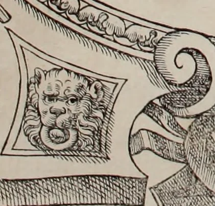 An illustration from Augustissimorum imperatorum, serenissimorum regum, atque archiducum, illustrissimorum principum, necnon comitum, baronum, nobilium, aliorumq[ue] clarissimorum virorum, qui aut ipsi cum imperio bellorum duces fuerunt, aut in iisdem præfecturis insignioribus laudabiliter functi sunt, verissimæ imagines, & rerum ab ipsis domi, forisq[ue] gestarum succinctæ descriptiones. Quorum arma, aut integra, aut horum partes, quibus induti, vsique aduersus hostem heroica facinora patrarunt, aut quorum auspiciis tàm prospera quàm aduersa fortuna res magnæ gestæ sunt, à serenissimo principe Ferdinando, archiduce Austriæ, duce Burgundiæ, comte Habspurgi & Tyrolis &c. ex omnibus ferè orbis terrarum prouinciis partim conquista, partim ab illorum hæredibus & successoribus transmissa, in celebri Ambrosianæ arcis armamentario, à sua serenitate non procul ciutate Oenipontana extructo, conspiciuntur, 1601, leaf 233