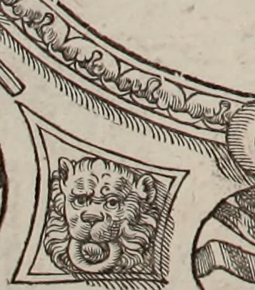 An illustration from Augustissimorum imperatorum, serenissimorum regum, atque archiducum, illustrissimorum principum, necnon comitum, baronum, nobilium, aliorumq[ue] clarissimorum virorum, qui aut ipsi cum imperio bellorum duces fuerunt, aut in iisdem præfecturis insignioribus laudabiliter functi sunt, verissimæ imagines, & rerum ab ipsis domi, forisq[ue] gestarum succinctæ descriptiones. Quorum arma, aut integra, aut horum partes, quibus induti, vsique aduersus hostem heroica facinora patrarunt, aut quorum auspiciis tàm prospera quàm aduersa fortuna res magnæ gestæ sunt, à serenissimo principe Ferdinando, archiduce Austriæ, duce Burgundiæ, comte Habspurgi & Tyrolis &c. ex omnibus ferè orbis terrarum prouinciis partim conquista, partim ab illorum hæredibus & successoribus transmissa, in celebri Ambrosianæ arcis armamentario, à sua serenitate non procul ciutate Oenipontana extructo, conspiciuntur, 1601, leaf 43