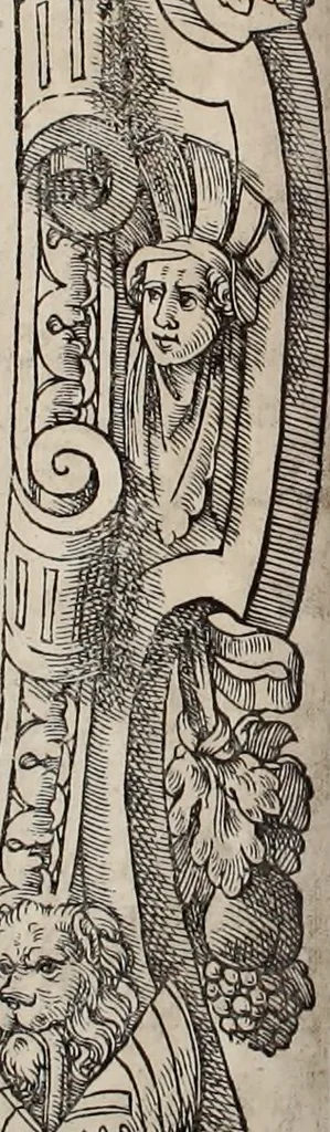 An illustration from Augustissimorum imperatorum, serenissimorum regum, atque archiducum, illustrissimorum principum, necnon comitum, baronum, nobilium, aliorumq[ue] clarissimorum virorum, qui aut ipsi cum imperio bellorum duces fuerunt, aut in iisdem præfecturis insignioribus laudabiliter functi sunt, verissimæ imagines, & rerum ab ipsis domi, forisq[ue] gestarum succinctæ descriptiones. Quorum arma, aut integra, aut horum partes, quibus induti, vsique aduersus hostem heroica facinora patrarunt, aut quorum auspiciis tàm prospera quàm aduersa fortuna res magnæ gestæ sunt, à serenissimo principe Ferdinando, archiduce Austriæ, duce Burgundiæ, comte Habspurgi & Tyrolis &c. ex omnibus ferè orbis terrarum prouinciis partim conquista, partim ab illorum hæredibus & successoribus transmissa, in celebri Ambrosianæ arcis armamentario, à sua serenitate non procul ciutate Oenipontana extructo, conspiciuntur, 1601, leaf 53