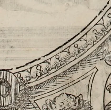 An illustration from Augustissimorum imperatorum, serenissimorum regum, atque archiducum, illustrissimorum principum, necnon comitum, baronum, nobilium, aliorumq[ue] clarissimorum virorum, qui aut ipsi cum imperio bellorum duces fuerunt, aut in iisdem præfecturis insignioribus laudabiliter functi sunt, verissimæ imagines, & rerum ab ipsis domi, forisq[ue] gestarum succinctæ descriptiones. Quorum arma, aut integra, aut horum partes, quibus induti, vsique aduersus hostem heroica facinora patrarunt, aut quorum auspiciis tàm prospera quàm aduersa fortuna res magnæ gestæ sunt, à serenissimo principe Ferdinando, archiduce Austriæ, duce Burgundiæ, comte Habspurgi & Tyrolis &c. ex omnibus ferè orbis terrarum prouinciis partim conquista, partim ab illorum hæredibus & successoribus transmissa, in celebri Ambrosianæ arcis armamentario, à sua serenitate non procul ciutate Oenipontana extructo, conspiciuntur, 1601, leaf 71