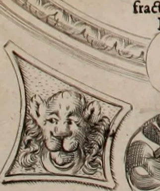 An illustration from Augustissimorum imperatorum, serenissimorum regum, atque archiducum, illustrissimorum principum, necnon comitum, baronum, nobilium, aliorumq[ue] clarissimorum virorum, qui aut ipsi cum imperio bellorum duces fuerunt, aut in iisdem præfecturis insignioribus laudabiliter functi sunt, verissimæ imagines, & rerum ab ipsis domi, forisq[ue] gestarum succinctæ descriptiones. Quorum arma, aut integra, aut horum partes, quibus induti, vsique aduersus hostem heroica facinora patrarunt, aut quorum auspiciis tàm prospera quàm aduersa fortuna res magnæ gestæ sunt, à serenissimo principe Ferdinando, archiduce Austriæ, duce Burgundiæ, comte Habspurgi & Tyrolis &c. ex omnibus ferè orbis terrarum prouinciis partim conquista, partim ab illorum hæredibus & successoribus transmissa, in celebri Ambrosianæ arcis armamentario, à sua serenitate non procul ciutate Oenipontana extructo, conspiciuntur, 1601, leaf 83