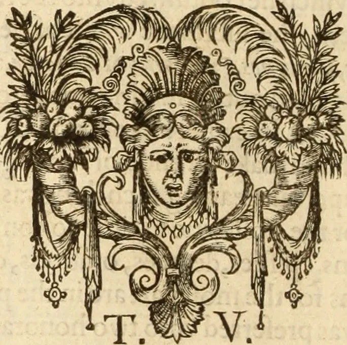 An illustration from The auncient ecclesiasticall histories of the first six hundred yeares after Christ, wrytten in the Greeke tongue by three learned historiographers, Eusebius, Socrates, and Euagrius. Eusebius Pamphilus Bishop of Cæsarea in Palæstina vvrote 10 bookes. Socrates Scholasticus of Constantinople vvrote 7 bookes. Euagrius Scholasticus of Antioch vvrote 6 bookes. VVhereunto is annexed Dorotheus Bishop of Tyrus, of the liues of the prophetes, apostles and 70 disciples. All which authors are faithfully translated out of the Greeke tongue by Meredith Hanmer, Maister of Arte and student in diuinitie. Last of all herein is contayned a profitable chronographie collected by the sayd translator, the title whereof is to be seene in the ende of this volume, with a copious index of the principall matters throughout all the histories, 1577, leaf 413