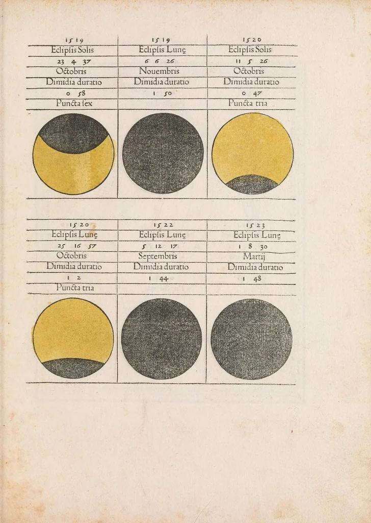 An illustration from Aureus hic liber est : non est preciosior ulla g ema kalendario : quod docet istud opus : aureus hic numerus, lun[a]e solisq[ue] labores monstrantur facile : cunctaq[ue] signa poli, quotq[ue] sub hoc libro terr[a]e per longa regantur tempora, quisq[ue] dies, mensis, & annus erit : scitur in instanti quecunq[ue] sit hora diei ; hunc emat astrologus qui uelit esse cito, leaf 39