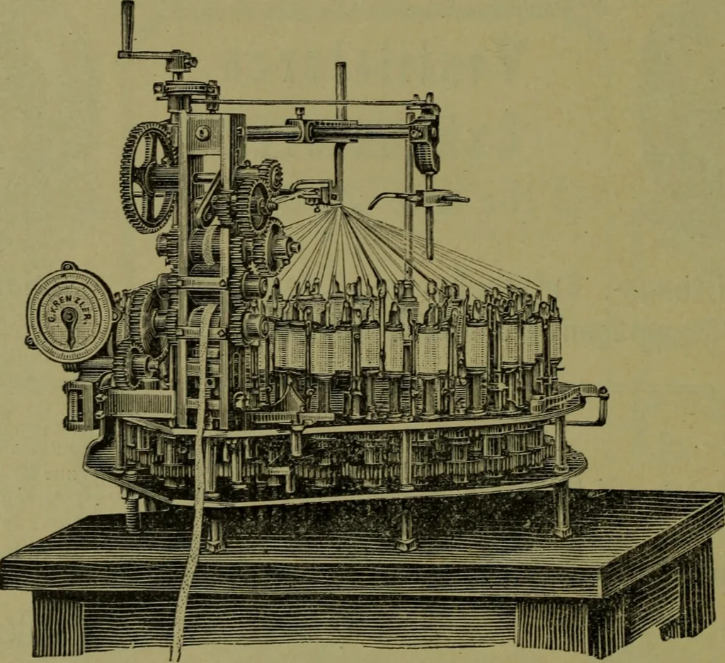 An illustration from Ausführliches Handbuch der Weberei. Ein Lehr- und Hilfsbuch für Fabrikanten, Weber und Webschüler, 1909, leaf 551