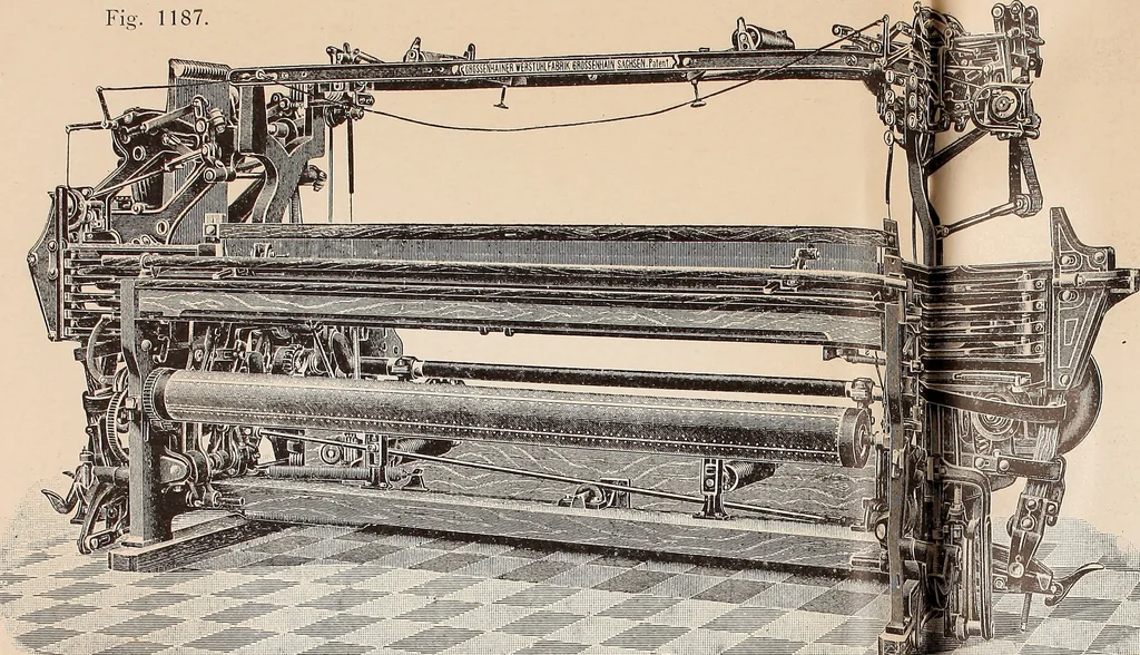 An illustration from Ausführliches Handbuch der Weberei. Ein Lehr- und Hilfsbuch für Fabrikanten, Weber und Webschüler, 1909, leaf 102