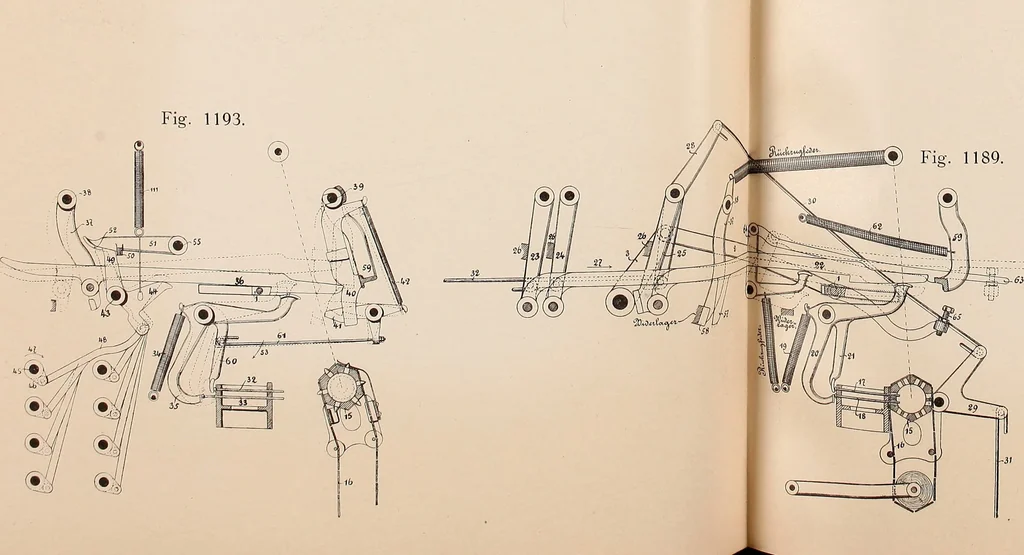 An illustration from Ausführliches Handbuch der Weberei. Ein Lehr- und Hilfsbuch für Fabrikanten, Weber und Webschüler, 1909, leaf 102